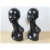 Image 1 : LOT DE 2 TÊTES DE MANNEQUIN 19"h.