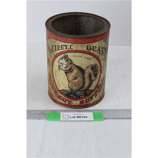 Vintage Squirrel Brand Peanut Butter Tin- Missing Lid