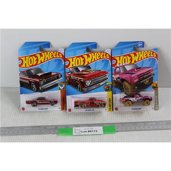 (3) Hot Wheel Regular Cars- All NIB