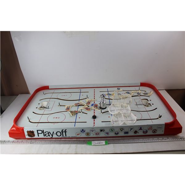 Vintage NHL Playoff Stanley Cup Hockey Table Game w/ Accessories- 36'' x 20'', Some Damage