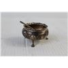 Image 4 : Sterling Silver Open Salt With Spoon, Sterling Silver Tea Strainer