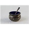 Image 2 : (2) Sterling Silver Open Salts - (1) Blue Colbalt