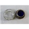 Image 7 : (2) Sterling Silver Open Salts - (1) Blue Colbalt