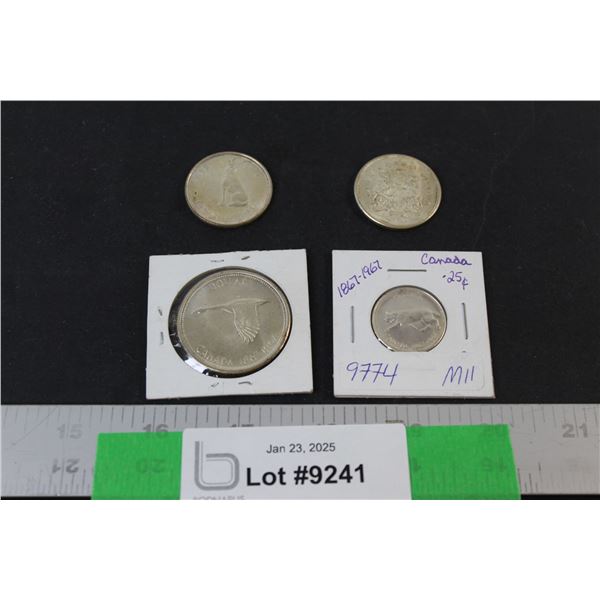 Canadian Dollar 1867-1967, 50 Cent Coin 1867-1967, 50 Cent Coin 1964, Quarter 1867-1967