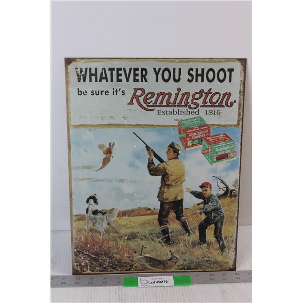 Remington Gun Metal Sign - 12 1/2" x 16"