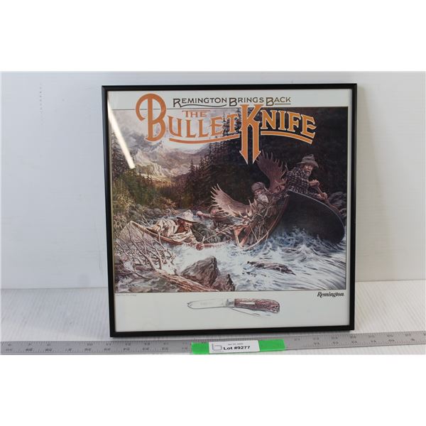 Remington Bullet Knife Advertisement Print Framed - 13 1/4" x 13 1/4"