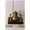 Image 1 : * Vintage Mounted Nautical Brass Bell w/ Wheel