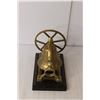 Image 3 : * Vintage Mounted Nautical Brass Bell w/ Wheel