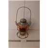 Image 1 : * Vintage CNR Railway Lantern w/ Orange Adlake Kero Globe 15" Tall