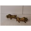 Image 1 : (2) Brass Bull Figurines