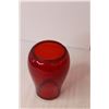 Image 3 : Red Glass Lantern Globe "E" No.20 6.75" Tall