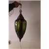 Image 2 : Green Glass Swag Lamp 24" Tall- As Is