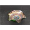 Image 1 : Green Carnival Glass 9" Dish - Bottom has Repair