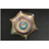 Image 2 : Green Carnival Glass 9" Dish - Bottom has Repair