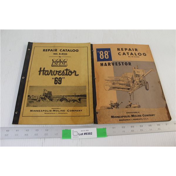 (2) Minneapolis-Moline 1950's Combine Repair Catalog