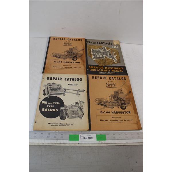 (4) Minneapolis-Moline 1950's Implement Repair Catalog