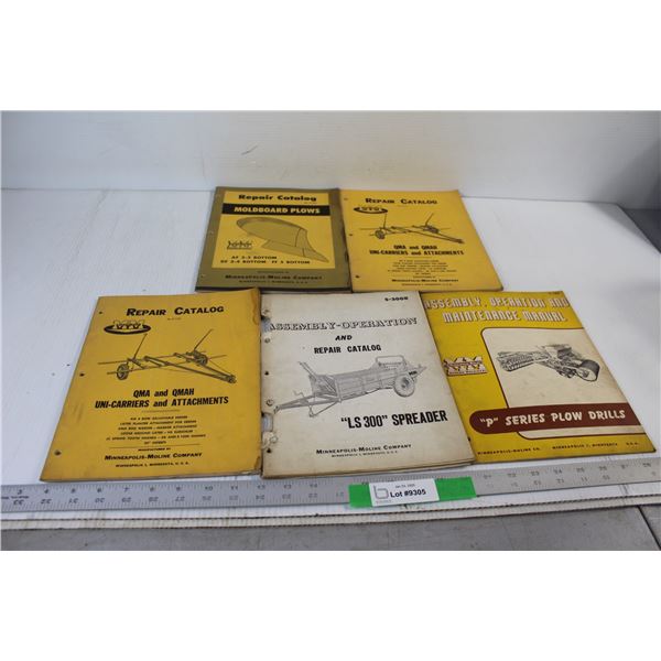 (5)  Minneapolis-Moline 1950's  Implement Operation Manuals