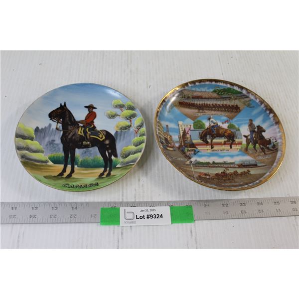 (2) Decorative Wall Hanging Mountie Plates