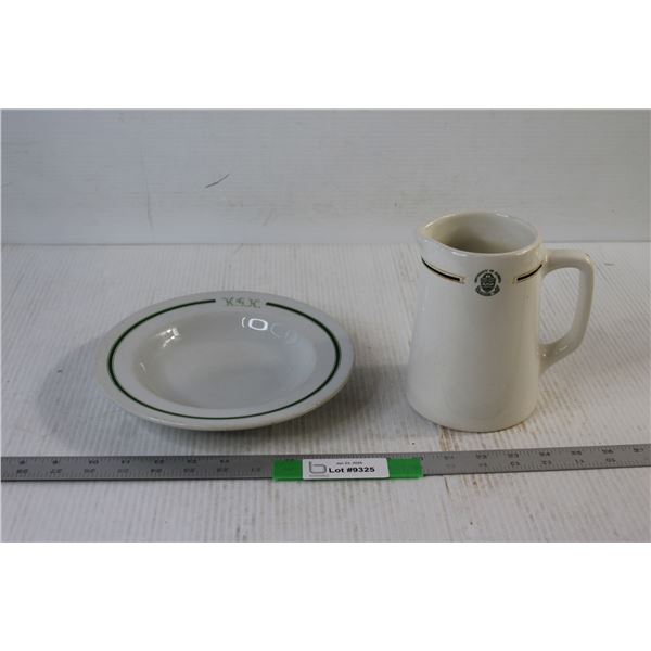 Grindley Hotel Ware Plate, University Of Alberta Cream Pitcher