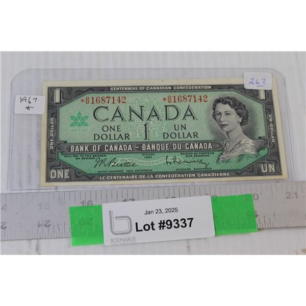 Canadian One Dollar Bill - 1967