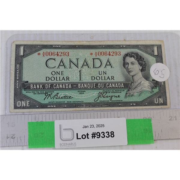 Canadian One Dollar Bill - 1954
