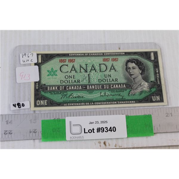 Canadian One Dollar Bill - 1967