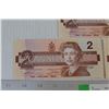 Image 2 : (3) Canadian Two Dollar Bills - 1986