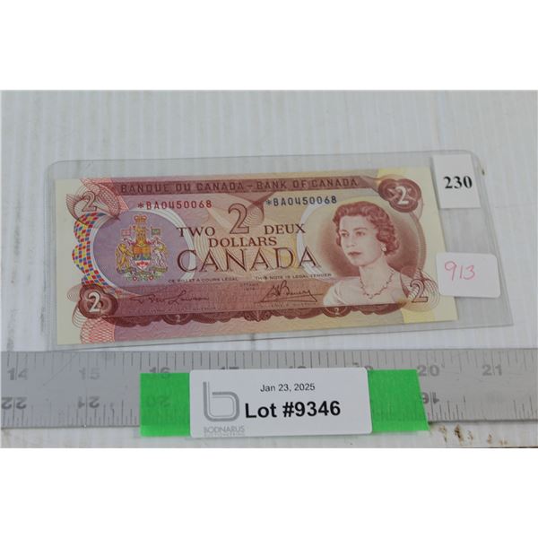 Canadian Two Dollar Bill - 1974