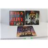 (3) Kiss Record Albums - Alive II, Love Gun, Destroyer