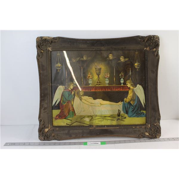 Framed Religious Picture - 25" x 21"