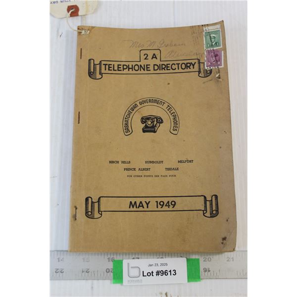 Saskatchewan Government Telephones 2A Telephone Directory Book - May 1949