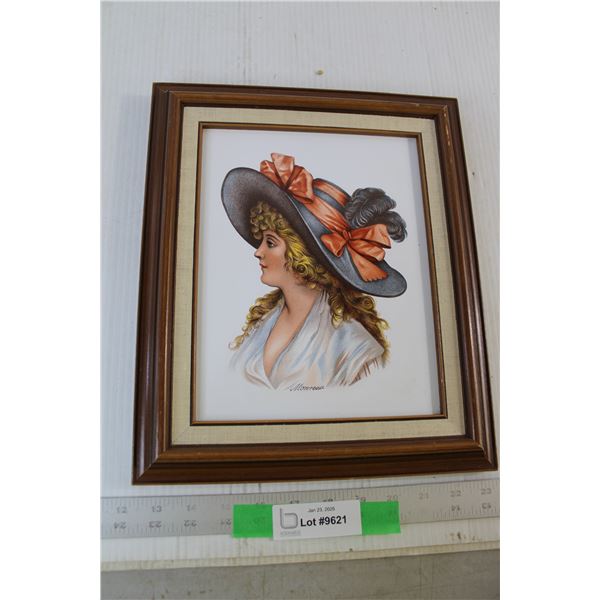 Framed Monreau Porcelain Art Piece - 13" x 11"