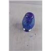 Image 3 : Blue Iridescent Art Glass Vase - Signed