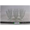 Image 1 : Set of (6) Iris & Herringbone Footed Glasses 6.25" Tall