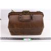 Image 1 : Antique Leather Doctor's Case With Key 16" x 8" x 11"