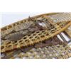 Image 2 : Pair Vintage Wood Framed Snowshoes 57" Length with Leather Strapping