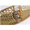 Image 5 : Pair Vintage Wood Framed Snowshoes 57" Length with Leather Strapping