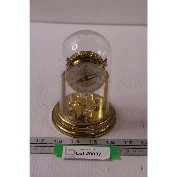 German Anniversary Clock - Consigner States Working - 6" x 4" - Plastic Cover
