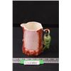 Image 1 : Vintage Ceramic Woodpecker Milk Pitcher - Made in Czechoslovakia - Some Chips - 5" Tall