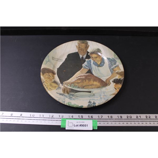 Norman Rockwell "Freedom from Want" Metal Wall Decor Plate - 11" Diameter