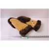 Image 1 : Indigenous Moose Hide & Beaver Fur Beaded Gauntlet Gloves - Consigner States Never Worn - 16" Length