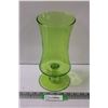 Image 1 : Green Glass Vase - 11" Tall x 5" Wide