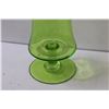 Image 3 : Green Glass Vase - 11" Tall x 5" Wide