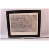 Image 1 : Gail Adams Pencil Drawing "Pals" Art Print 30/90 in Frame - 24" x 20"