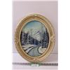 Image 1 : Nettie Harder Painting in Oval Frame - 18" x 14"