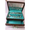 Image 1 : Community Plated Silverware in Wood Storage Case w/Drawer (Not Complete Set)