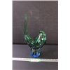 Image 1 : Chalet Style Blue Green Glass Art - 14" Tall