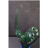 Image 2 : Chalet Style Blue Green Glass Art - 14" Tall