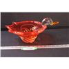 Image 1 : Chalet Style Duck Art Glass Bowl - 13" x 7"