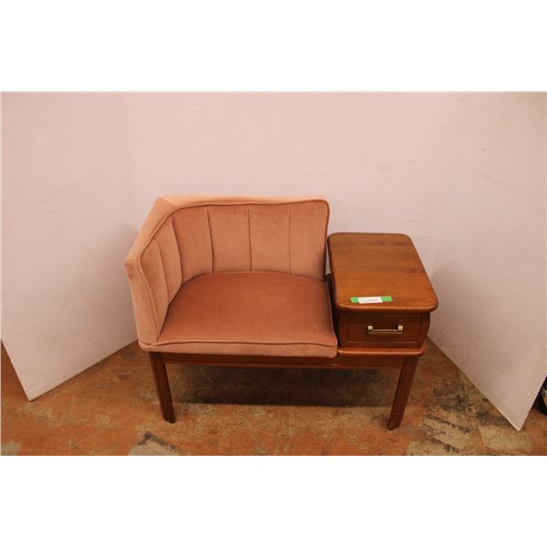 * Vintage Telephone Table w/Faux Drawer - 28" x 35" x 18"